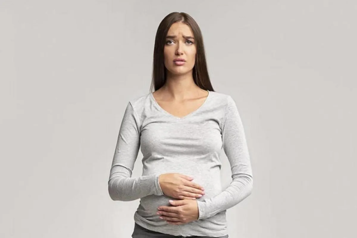 صورة لحامل تعاني من تحجر البطن 