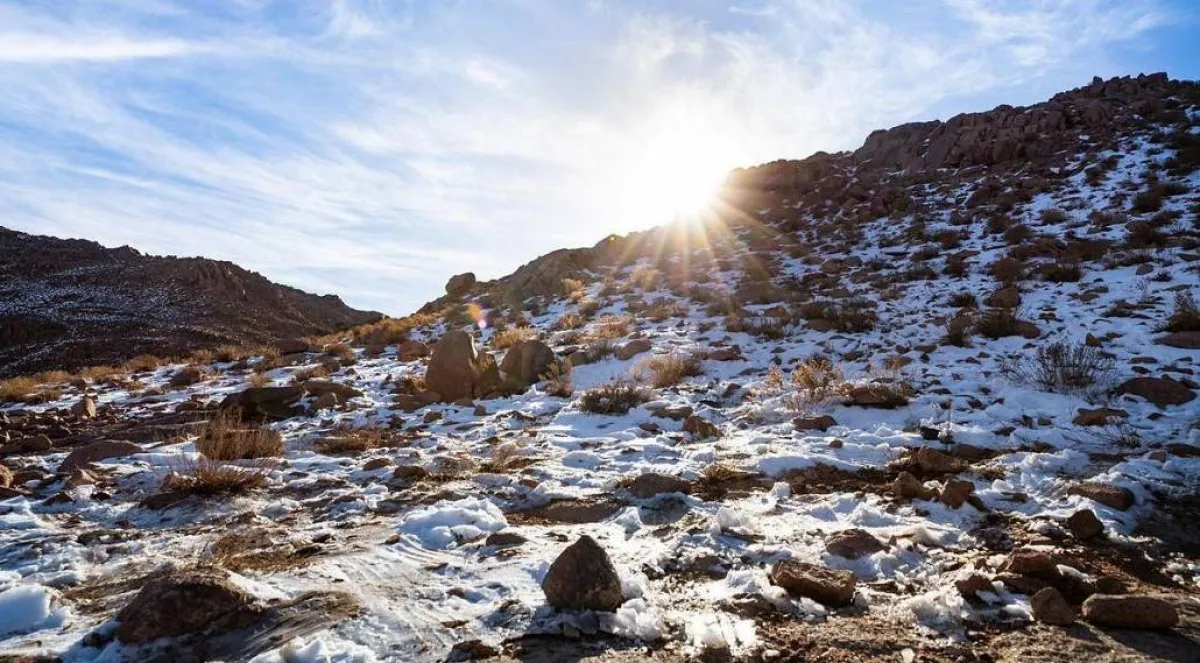 جبل اللوز الثلجي في تبوك -الصورة من  واس