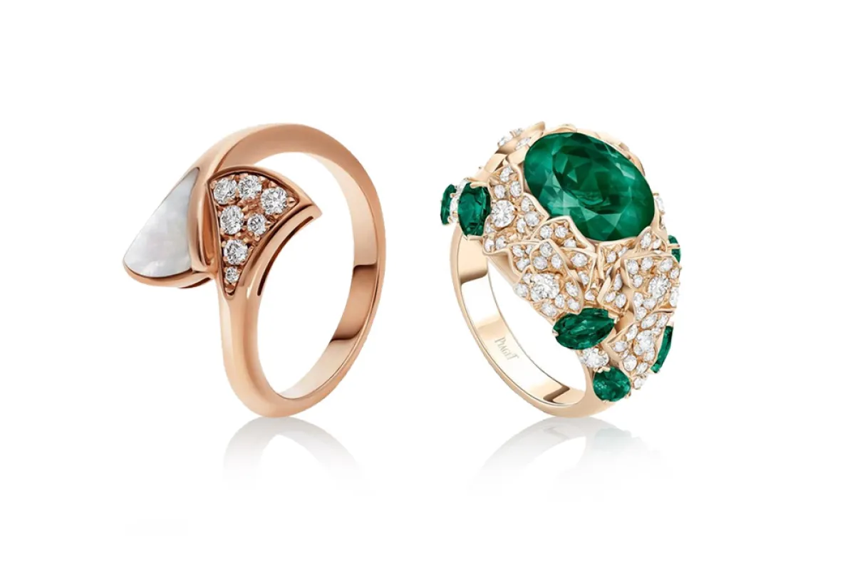 خواتم ذهب وردي لإطلالة ناعمة للعروس