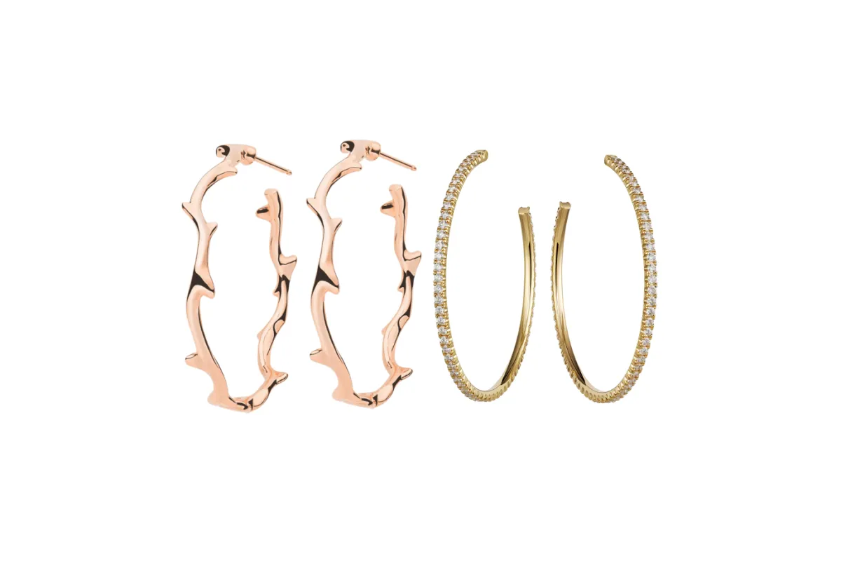 موديلات أقراط أذن دائرية ذهبية لخريف 2021