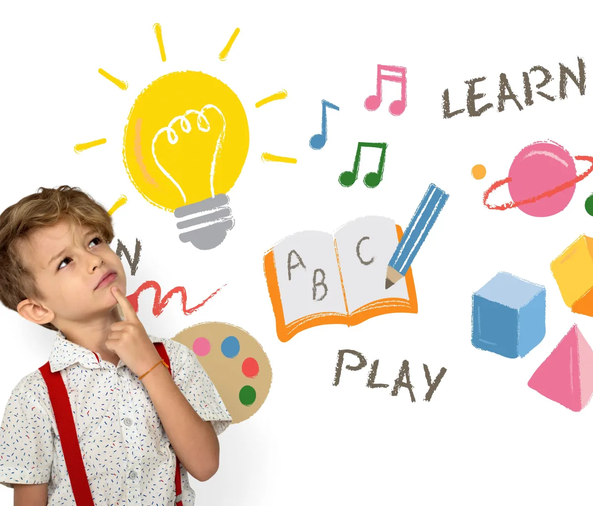 صورة طفل يفكر