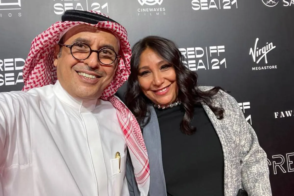 عبدالإله السناني مع المخرجة هيفاء المنصور