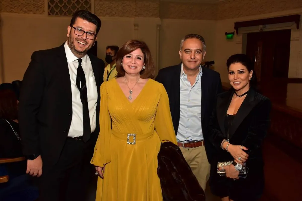 طارق الإبراهيم، ومحمد جفظي، وجومانة مراد، وإلهام شاهين - الصورة من المسؤول الإعلامي لمجموعة mbc 