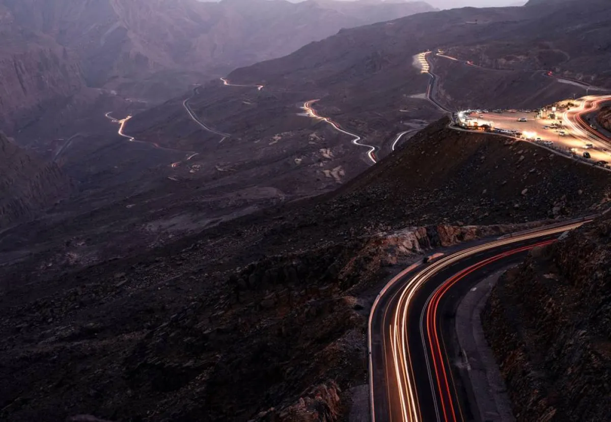 مسار جبل جيس الانزلاقي. الصورة من "وام"