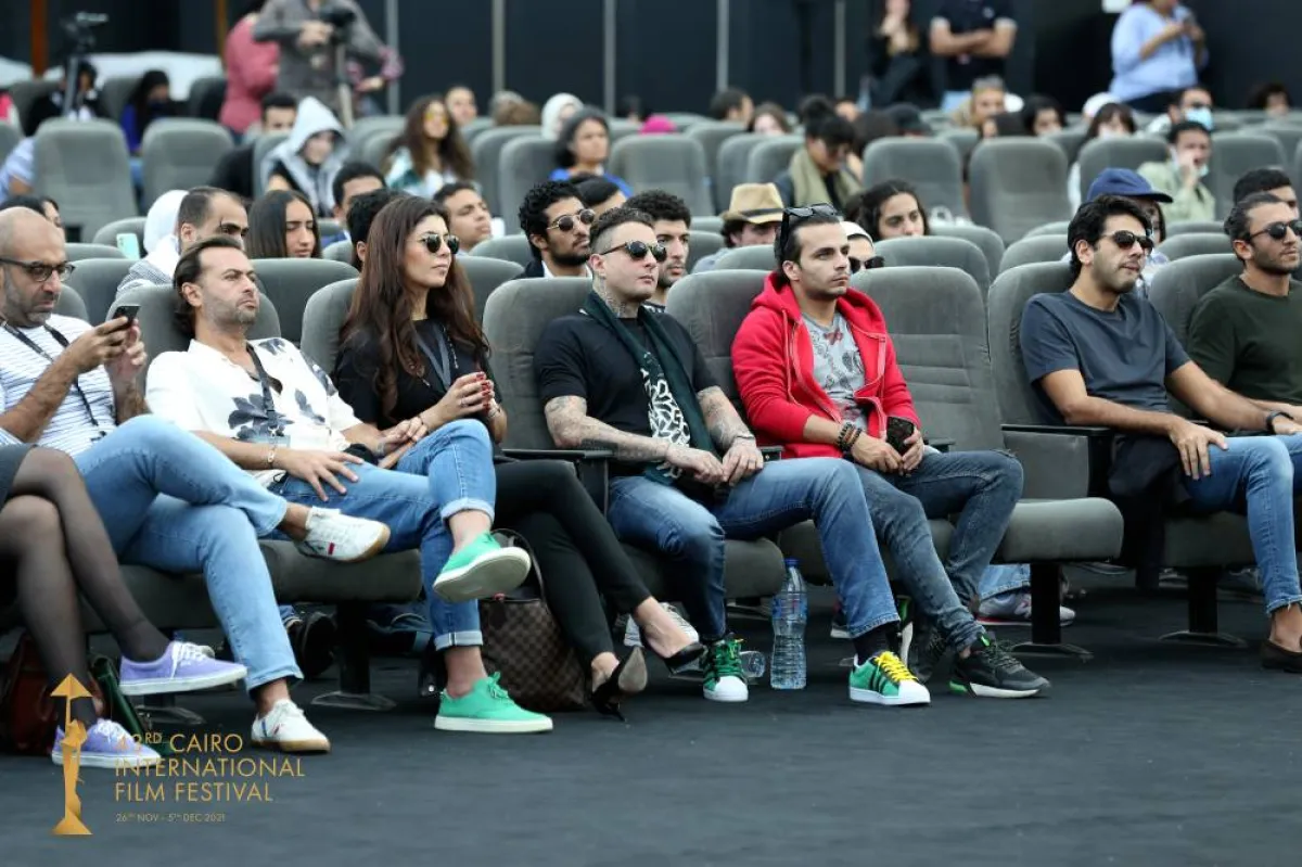 أحمد الفيشاوي والمخرج تامر محسن يحضران ندوة هند صبري - الصورة من المسؤول الإعلامي بالمهرجان