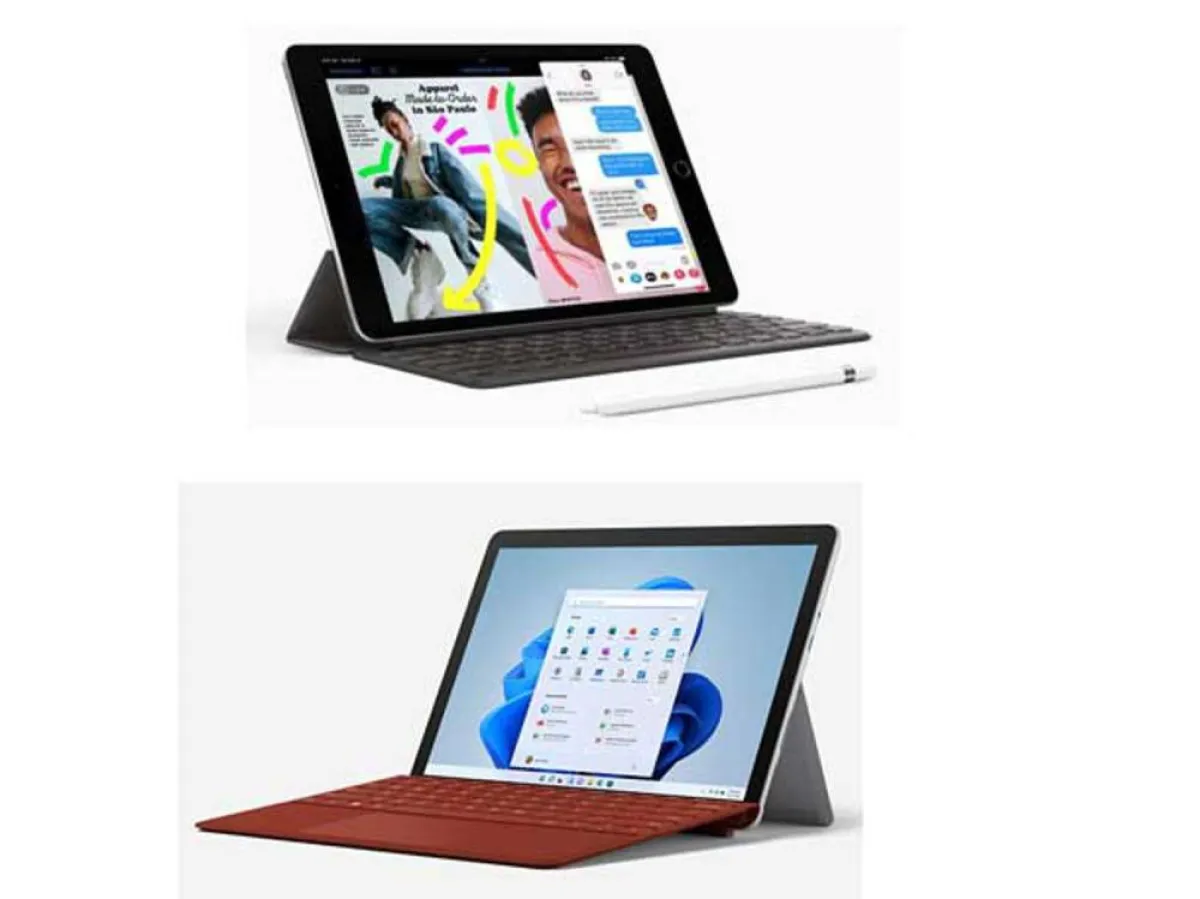 صورة تقارن بين آيباد الجيل التاسع وسرفيس جو 3