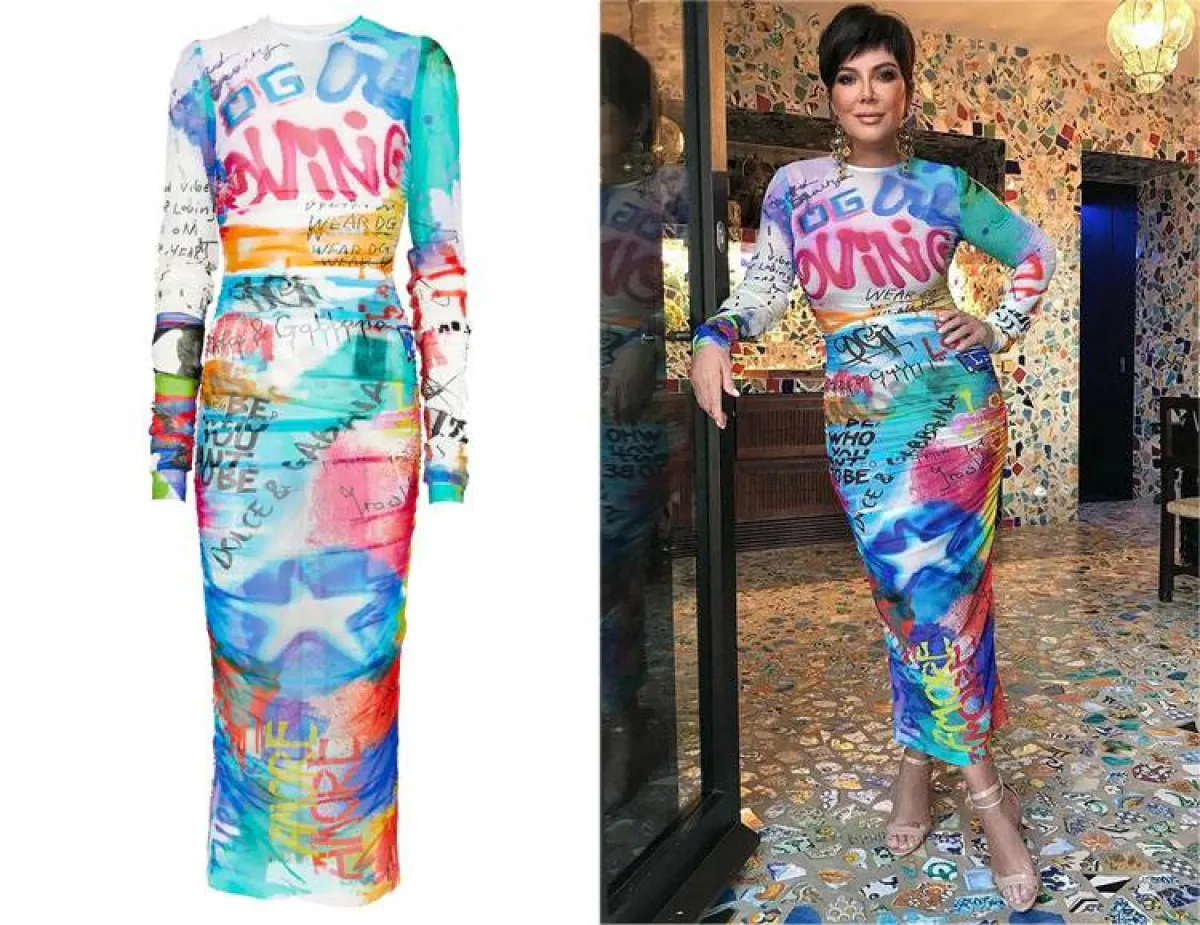 كريس جنينير ترتدي فستاناً مزداناً بالغرافيتي