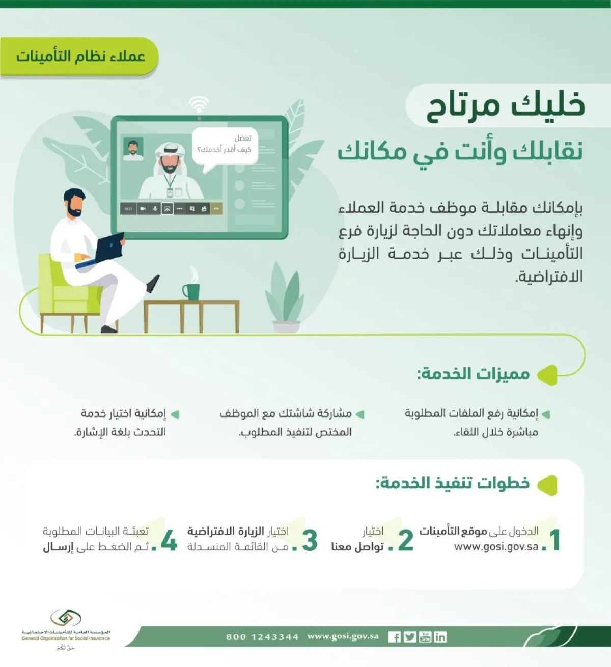 تمّكن الخدمة العميل من الاستفادة من خدمات الفروع افتراضياً