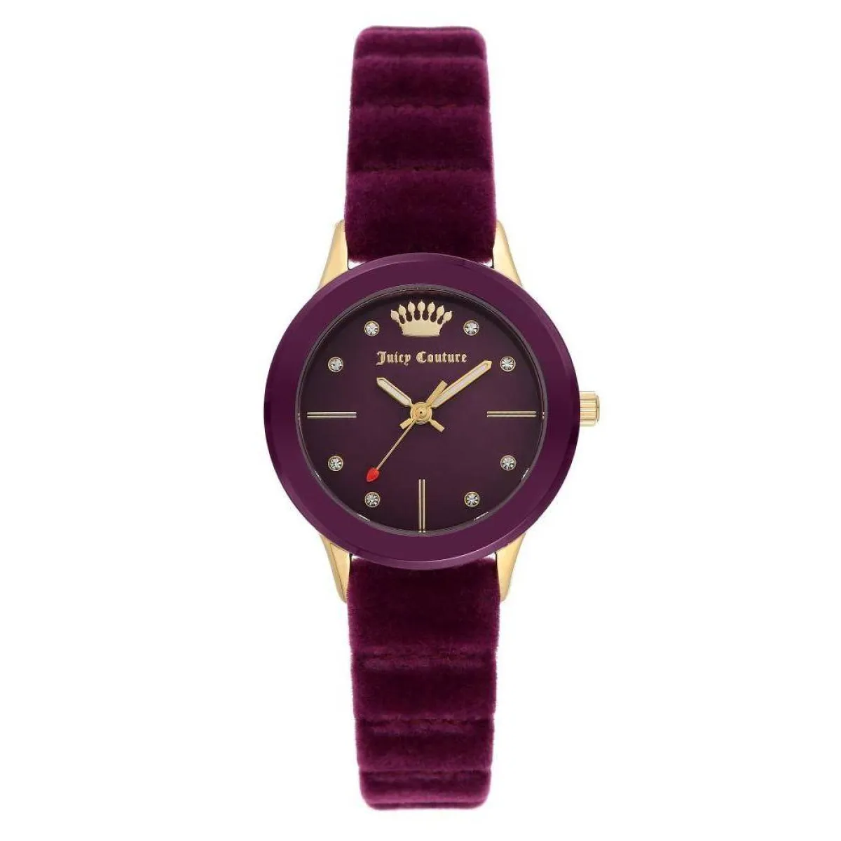 ساعة يد مخملية باللون الأرجواني من Juicy Couture  