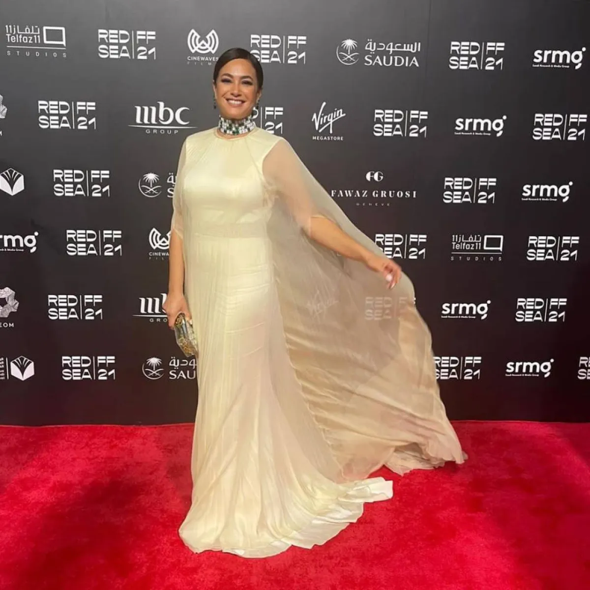هند صبري في حفل افتتاج مهرجان البحر الأحمر السينمائي - الصورة من حساب هند صبري على انستغرام