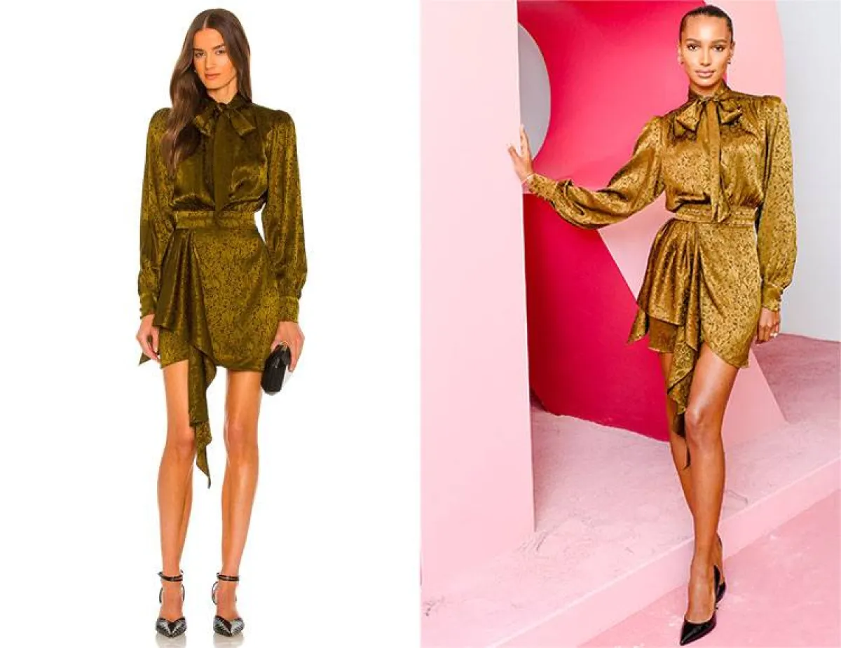 جاسمين توكس ترتدي الفستان العسلي الداكن 