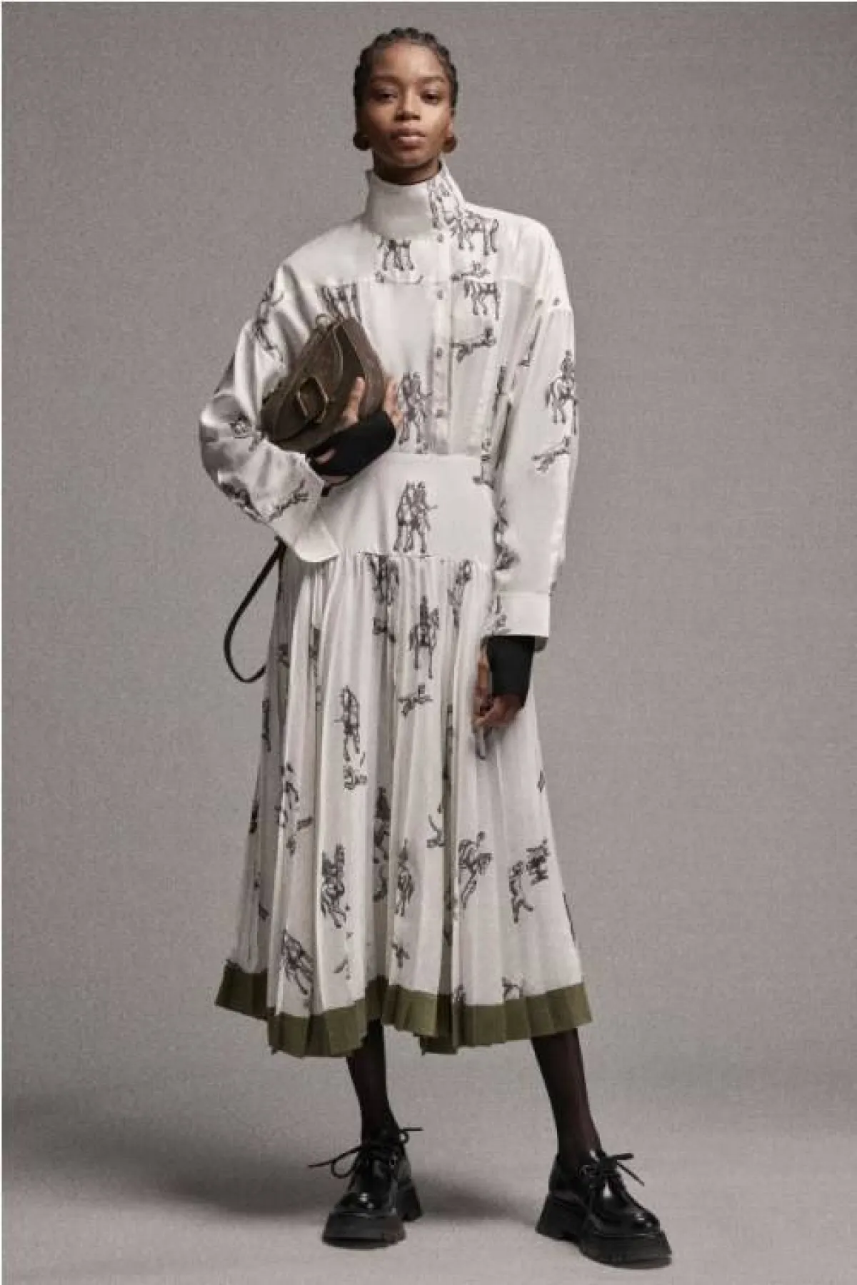 فستان مطبّع بالرسومات السوداء من 3.1فيليب ليم 3.1Phillip Lim