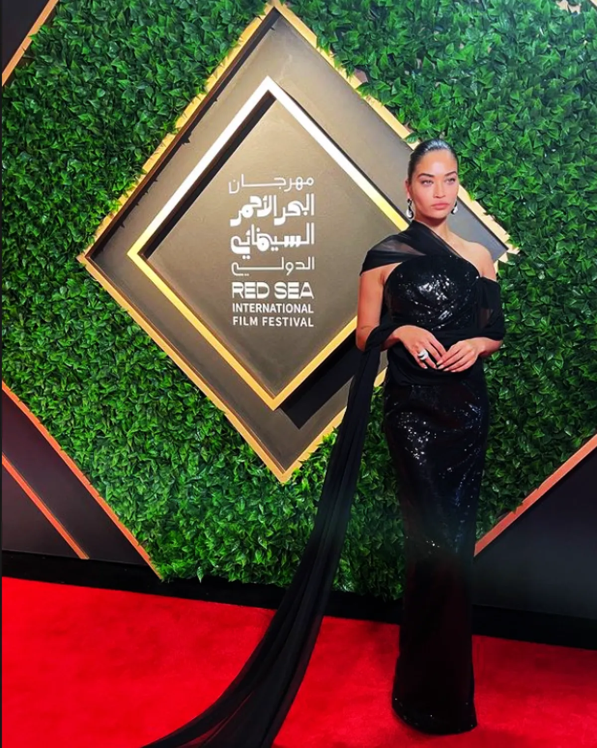 شانينا شايك ترتدي الفستان الأسود