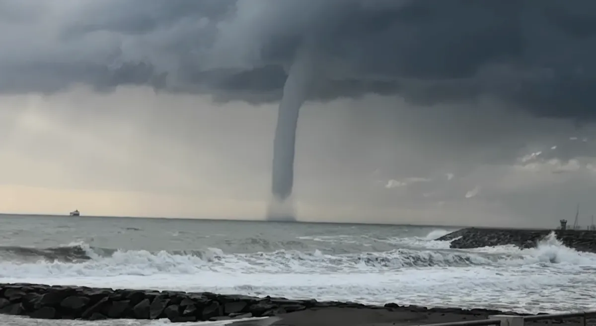 ظاهرة عمود الماء الطائر - الصورة من سكاي نيوز