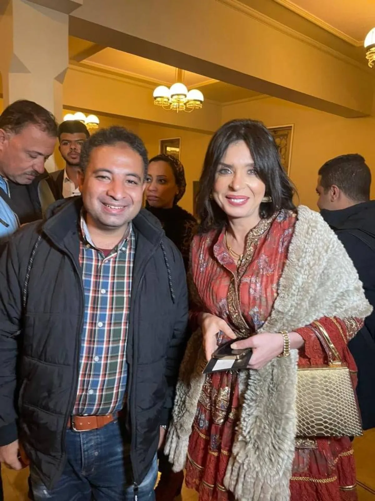 محرر سيدتي الزميل علاء شلقامي مع الفنانة دينا التي حضرت حفل افتتاح مهرجان السينما الفرنكوفونية - الصورة خاصة بـ"سيدتي"