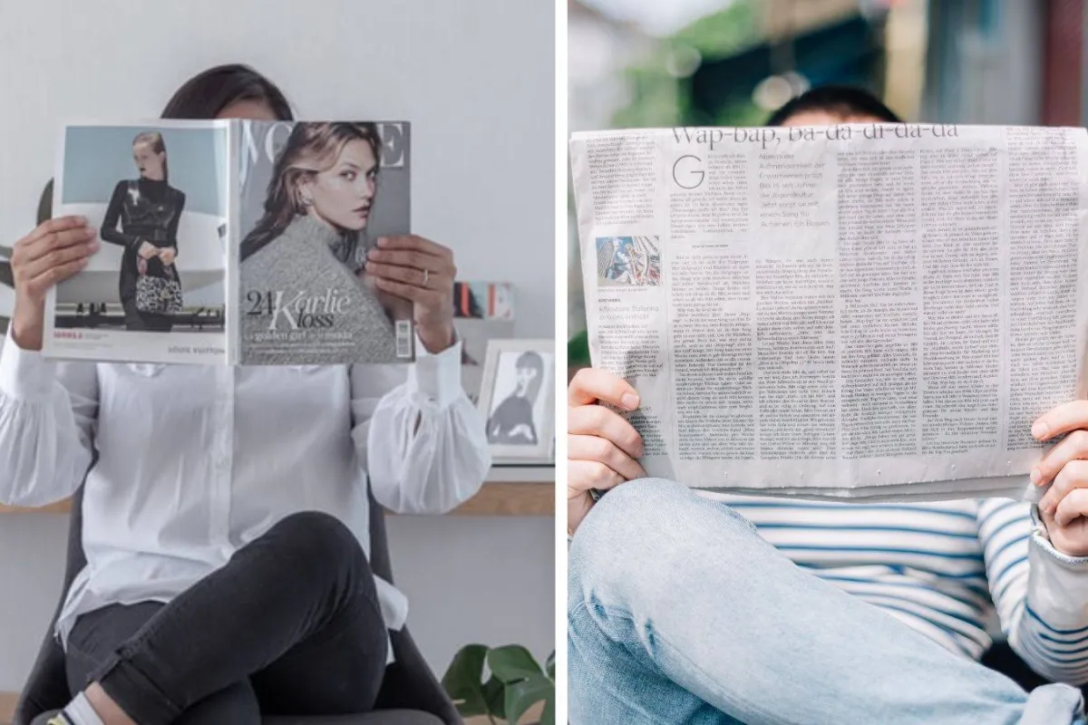 طول المقالات في الصحيفة يكون قصيرا