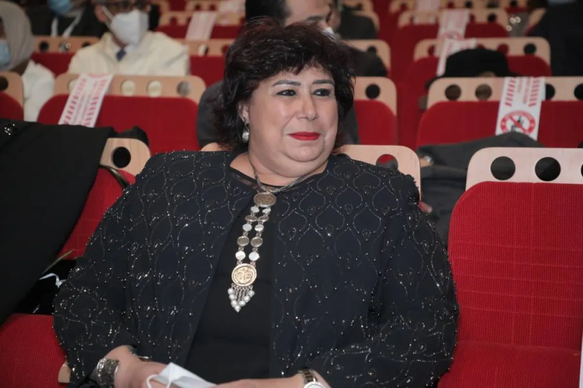 وزيرة الثقافة المصرية إيناس عبد الدّايم في الحفل- الصورة من موقع المهرجان على  الفيسبوك