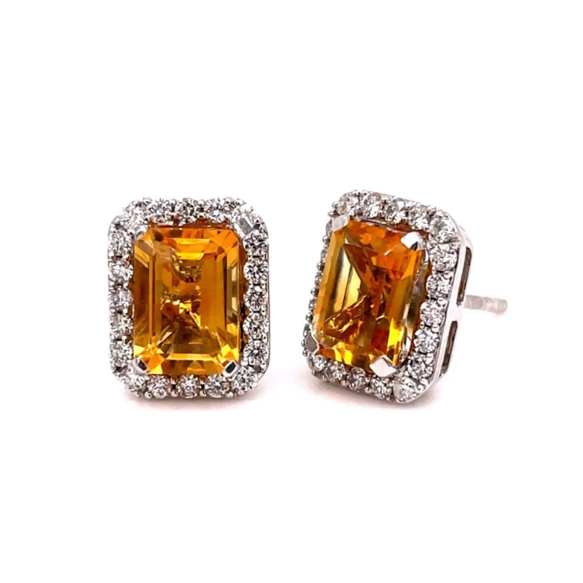 أقراط CITRINE & HALO STUD من Herteen &stocker 