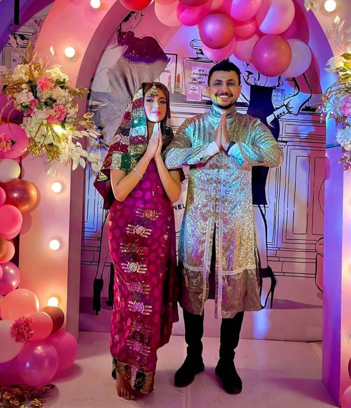 علي غزلان وعروسه فرح شعبان - الصورة من حساب علي غزلان على انستغرام