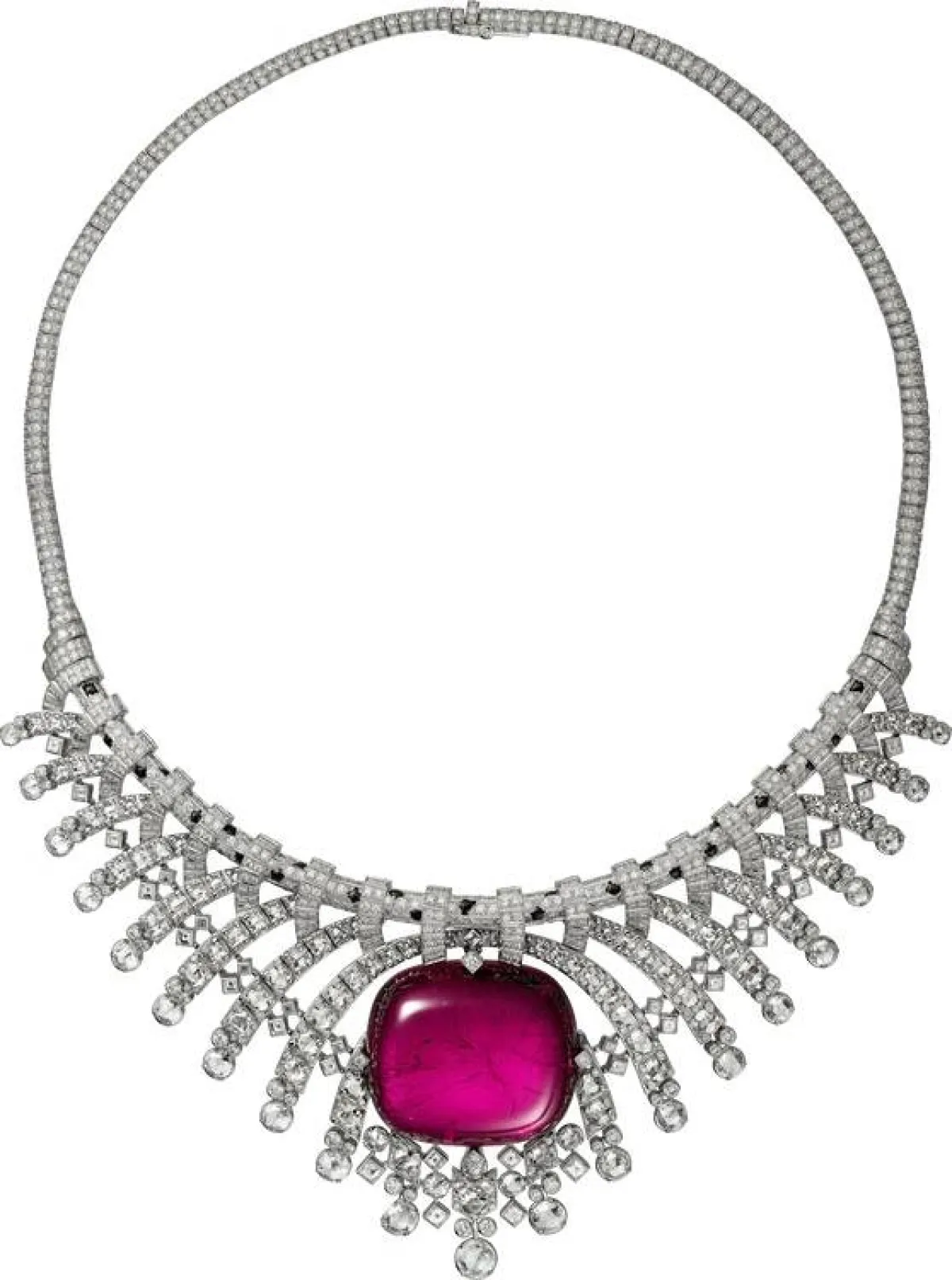 قلادة ألماس مرصعة بالأونيكس والروبيليت من كارتييه