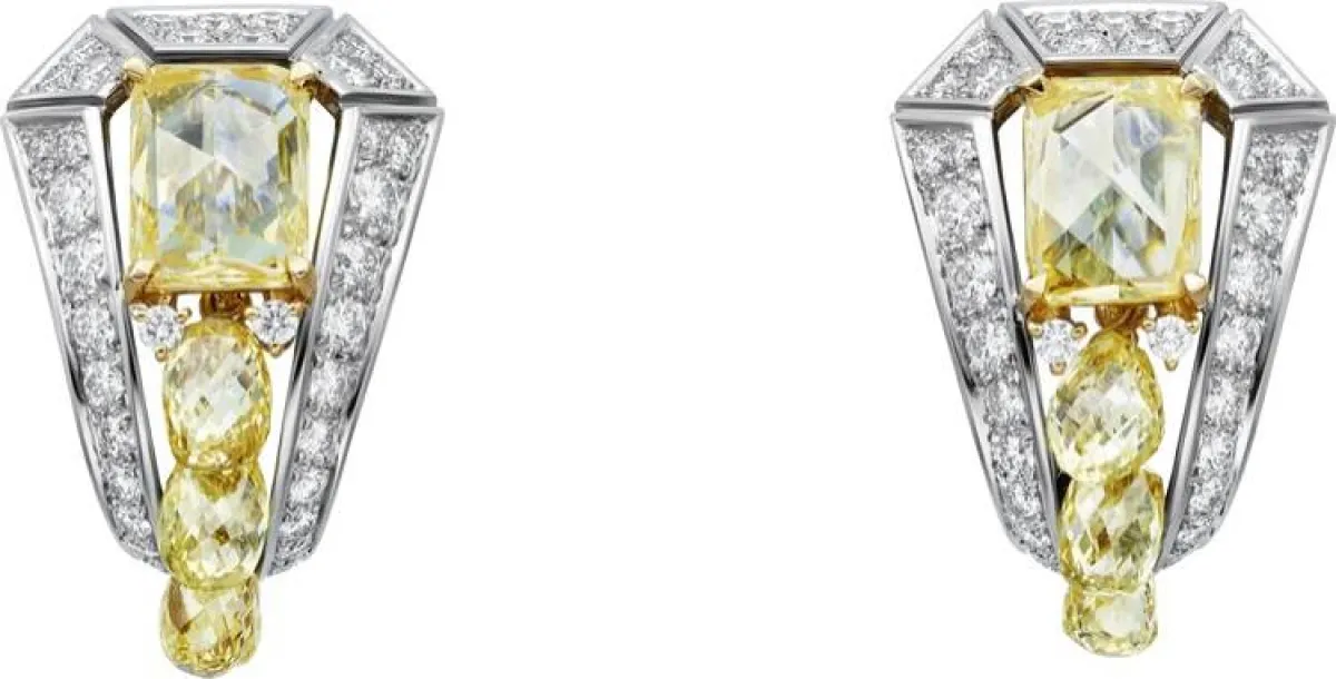 أقراط مرصعة بالأماس الأصفر من كارتييه