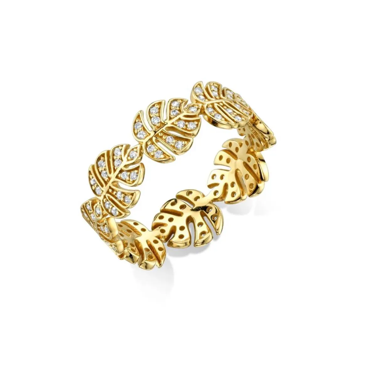 خاتم Monstera Leaf Eternity Ring من Sydney Evan