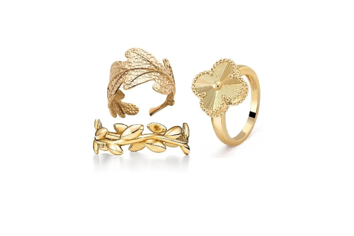 موديلات خواتم مستوحاة من شكل أوراق النبات