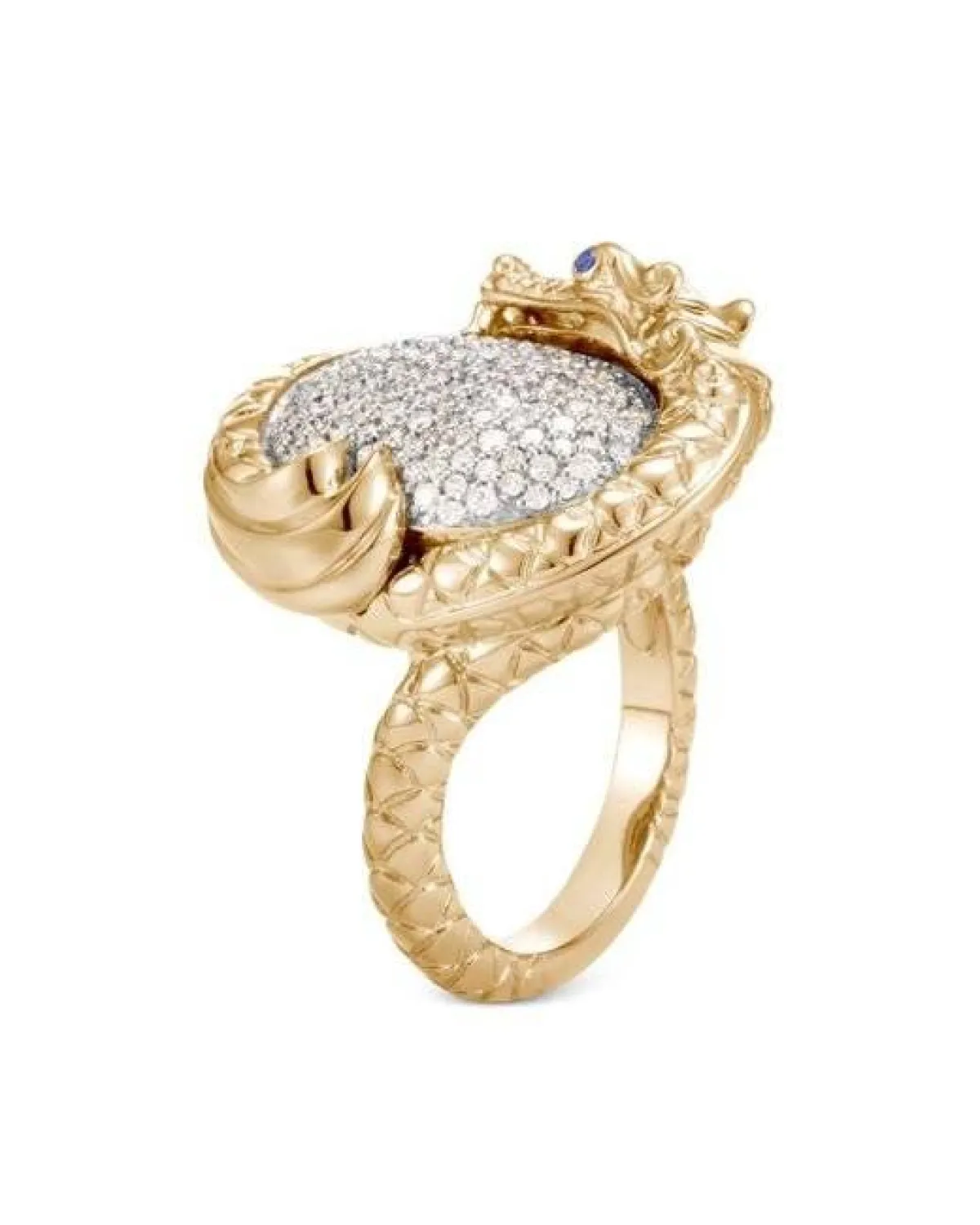 خاتم ذهب أصفر مرصع بالألماس والياقوت من جون هاردي john Hardy