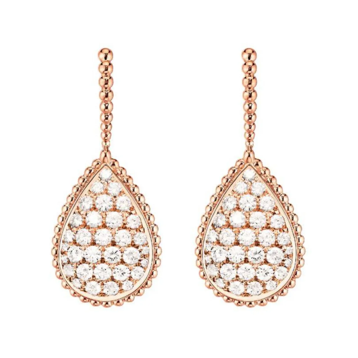 أقراط ذهب وردي طويلة من بوشرون