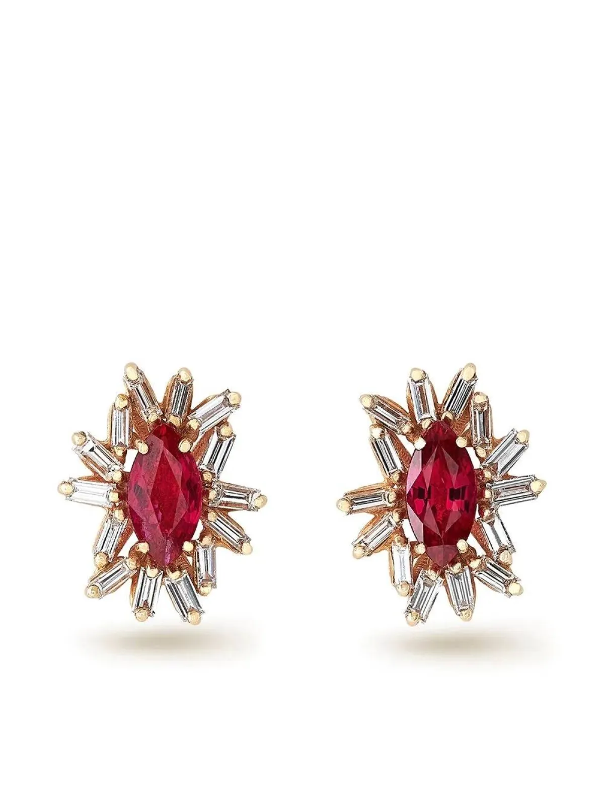 أقراط مرصعة بالياقوت الأحمر من سوزان كالان