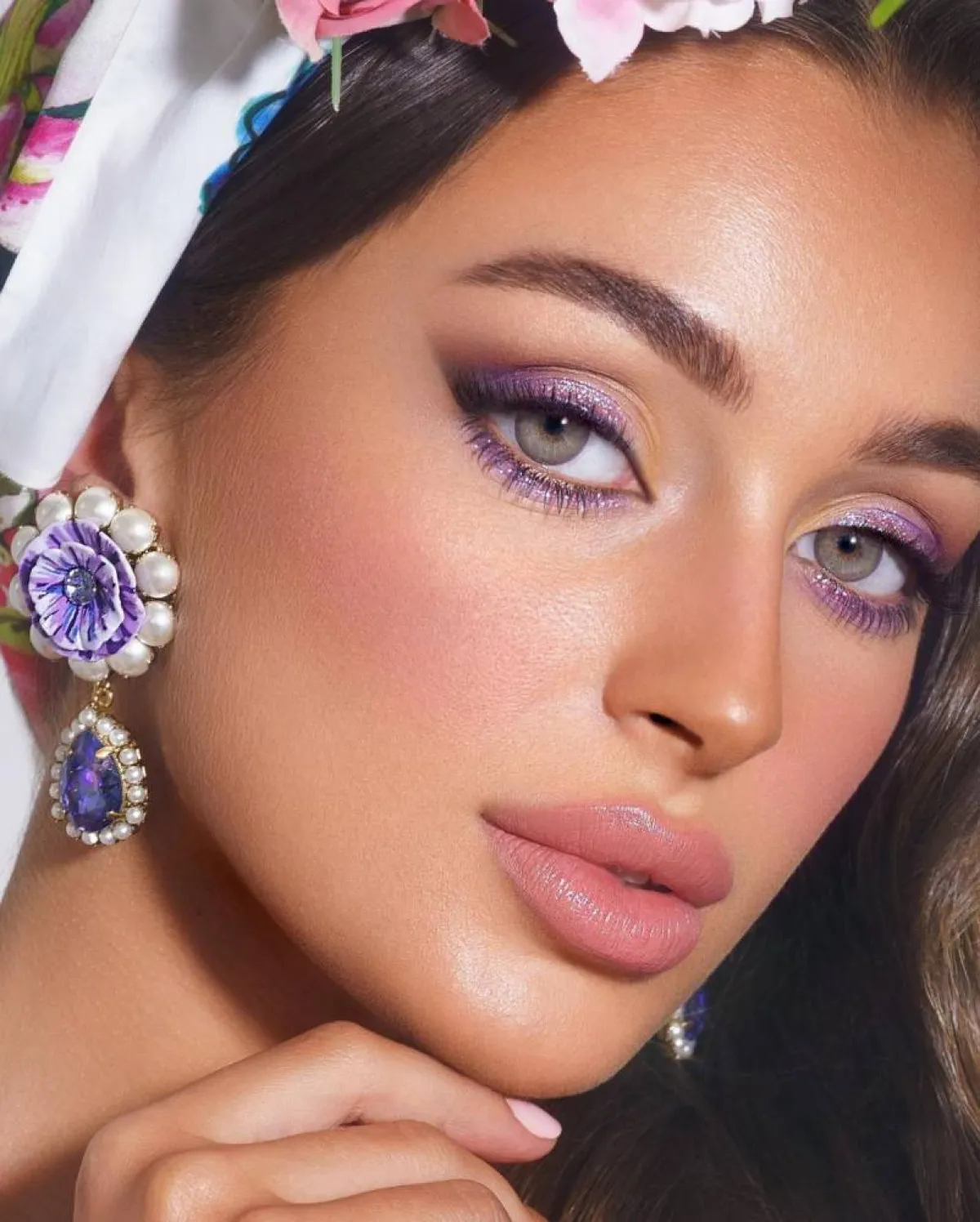 مكياج عيون سعودي بنفسجي