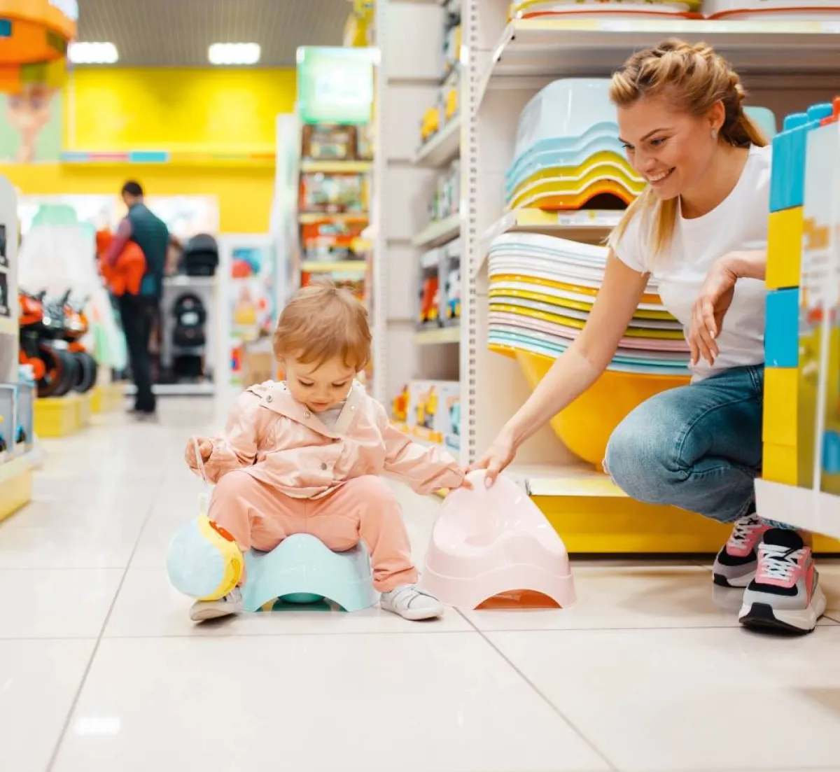 صورة لأم تعرف طفلها على النونية أولاً