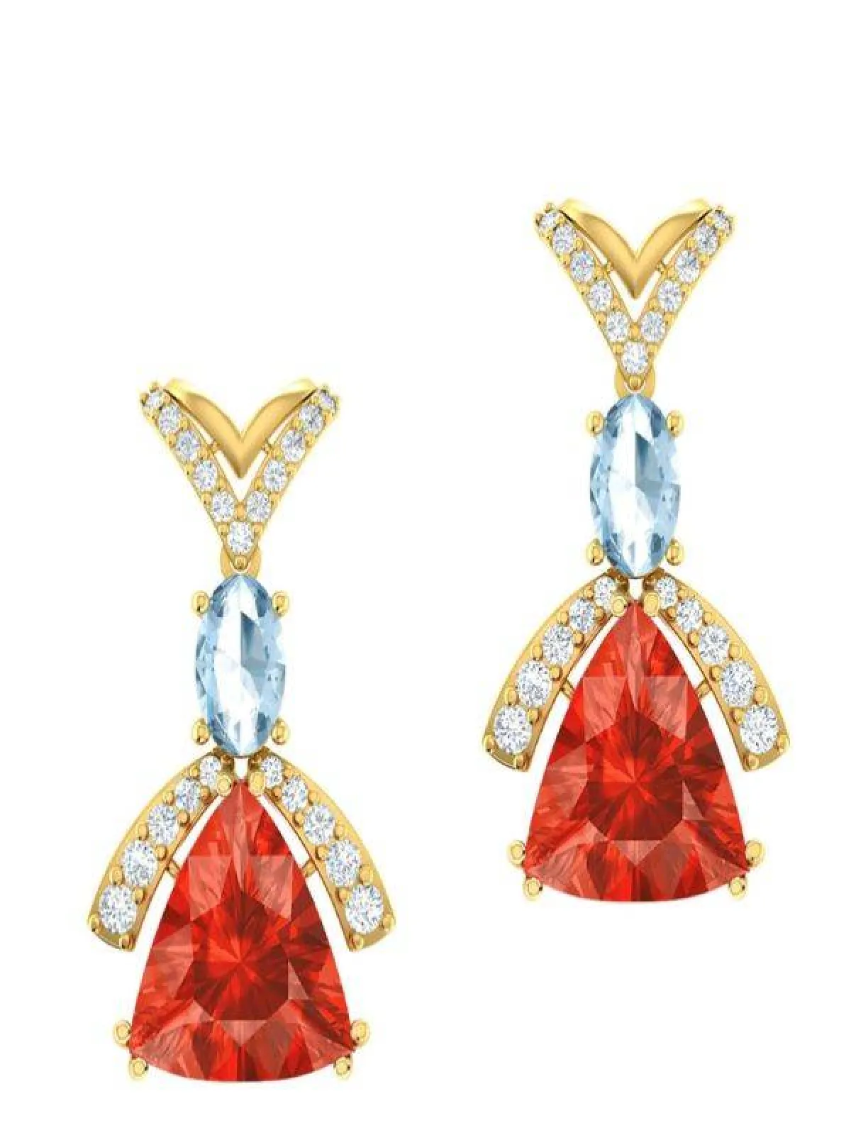 اقراط باحجار كريمة ملونة