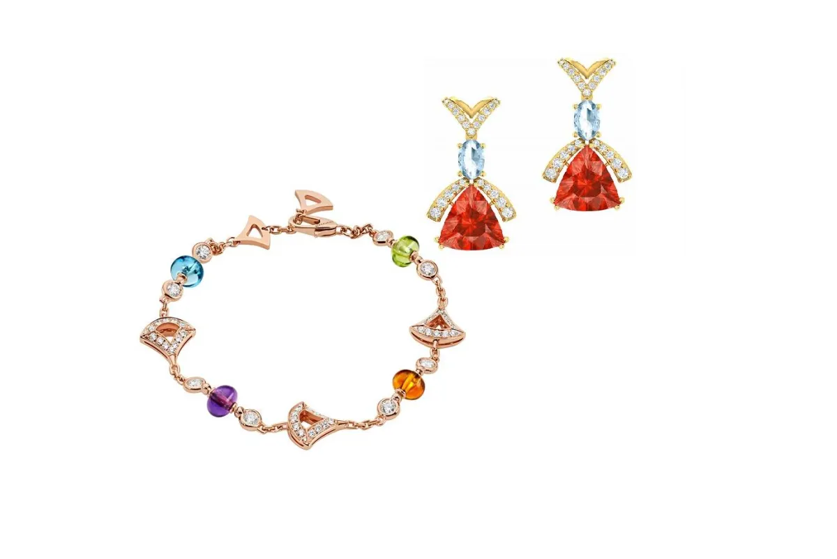 مجوهرات مرصعة بالأحجار الكريمة البرتقالية