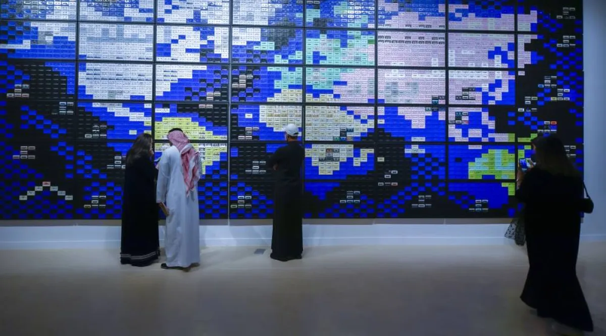 عمل خريطة العالم غذاء الفكر للفنانة مها الملوح