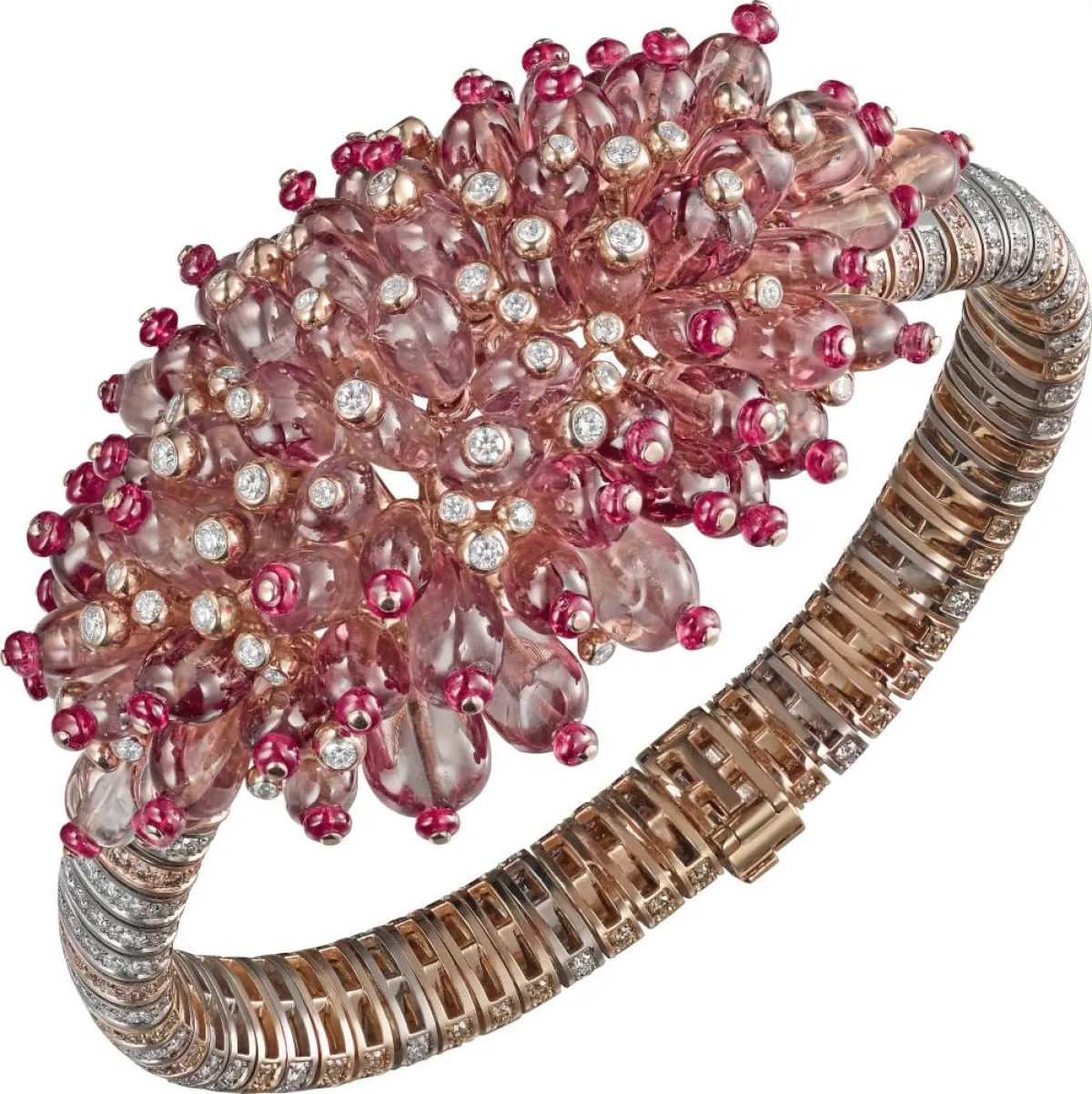 سوار ذهب وردي مرصع بالأحجار من كارتييه