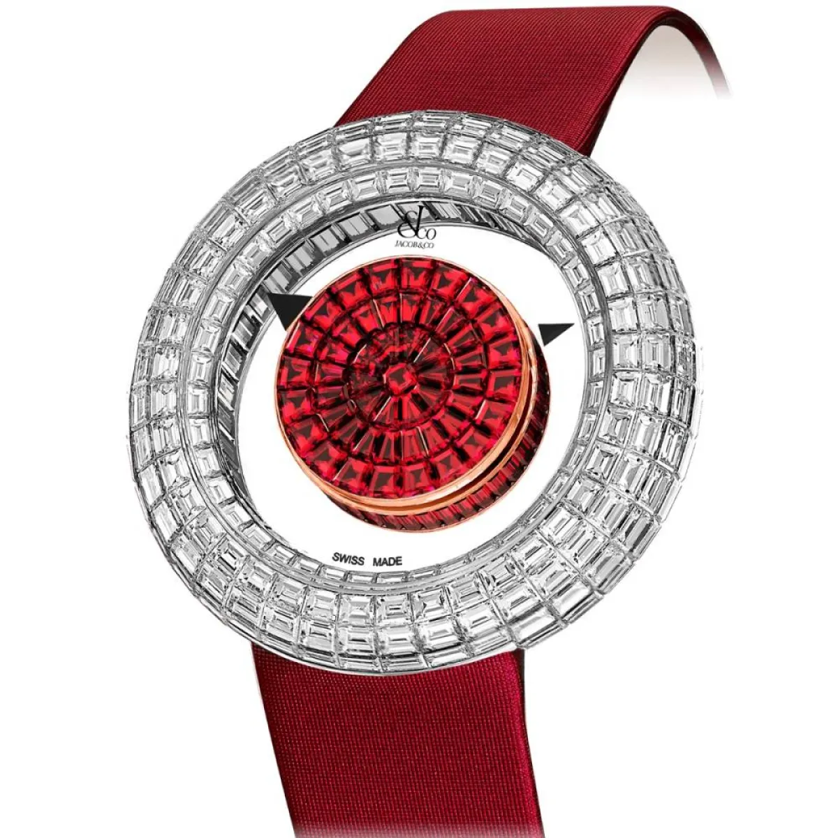 ساعة Brilliant Mystery Baguette Rubies من  Jacob and Co