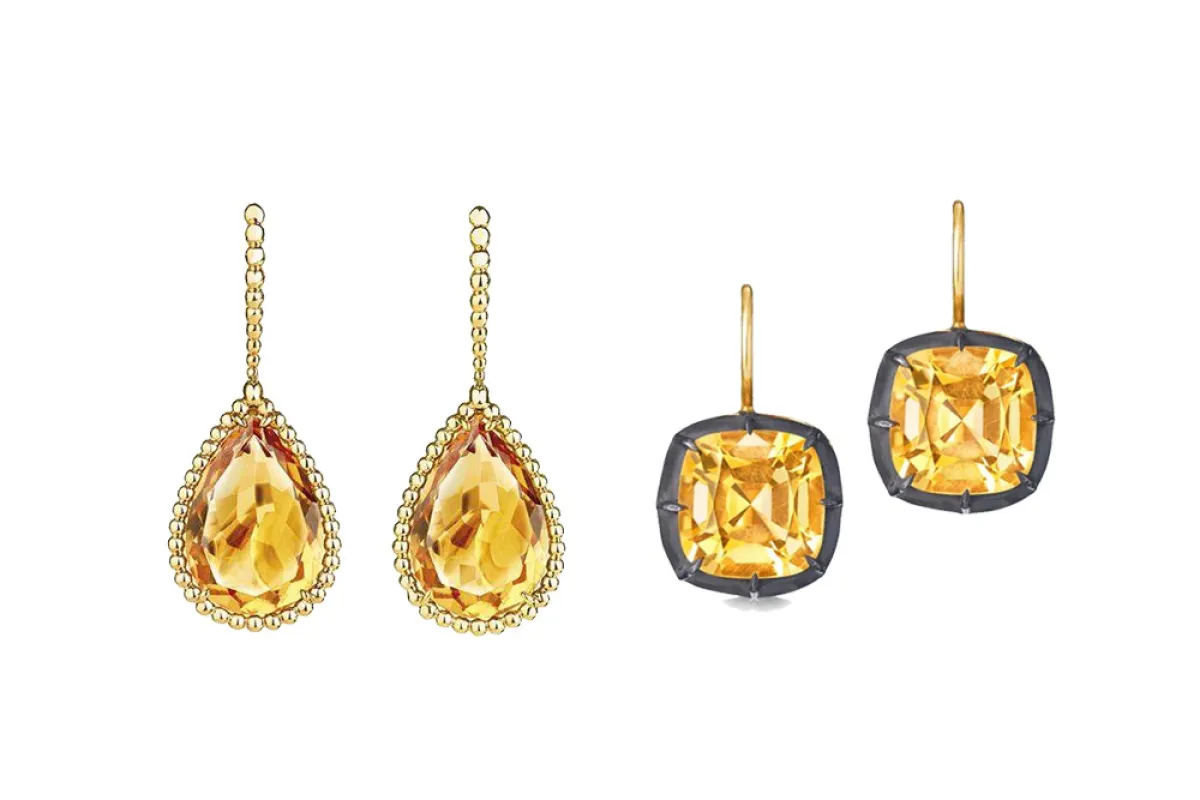 أقراط مرصّعة بأحجار السترين للسهرات المسائية