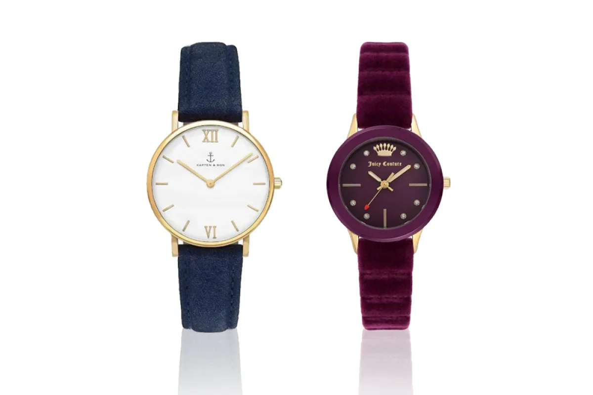 موديلات ساعات بحزام مخملي لإطلالة مسائية فخمة