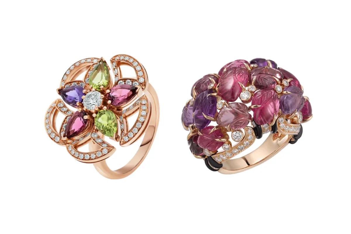 خواتم ذهب مرصعة بالأحجار الكريمة لإطلالة فخمة للعروس