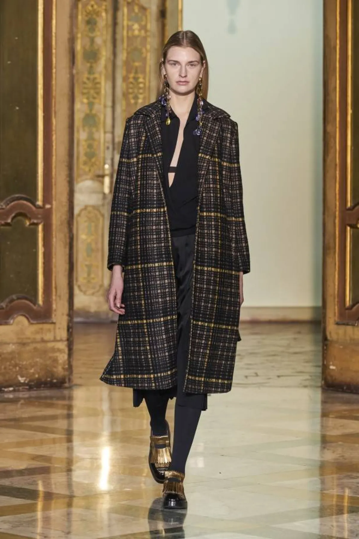 معطف كارو طويل من Cividini 