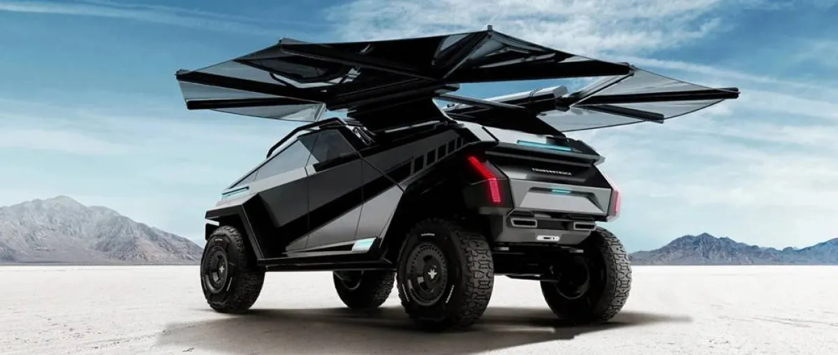 مركبة كهربائية مستقبلية بأجنحة خفاش شمسية