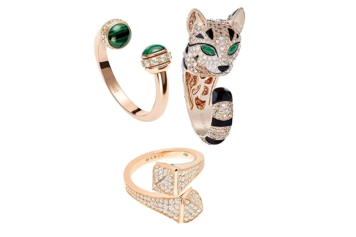 خواتم مفتوحة مرصعة بالألماس لإطلالة جذابة للعروس