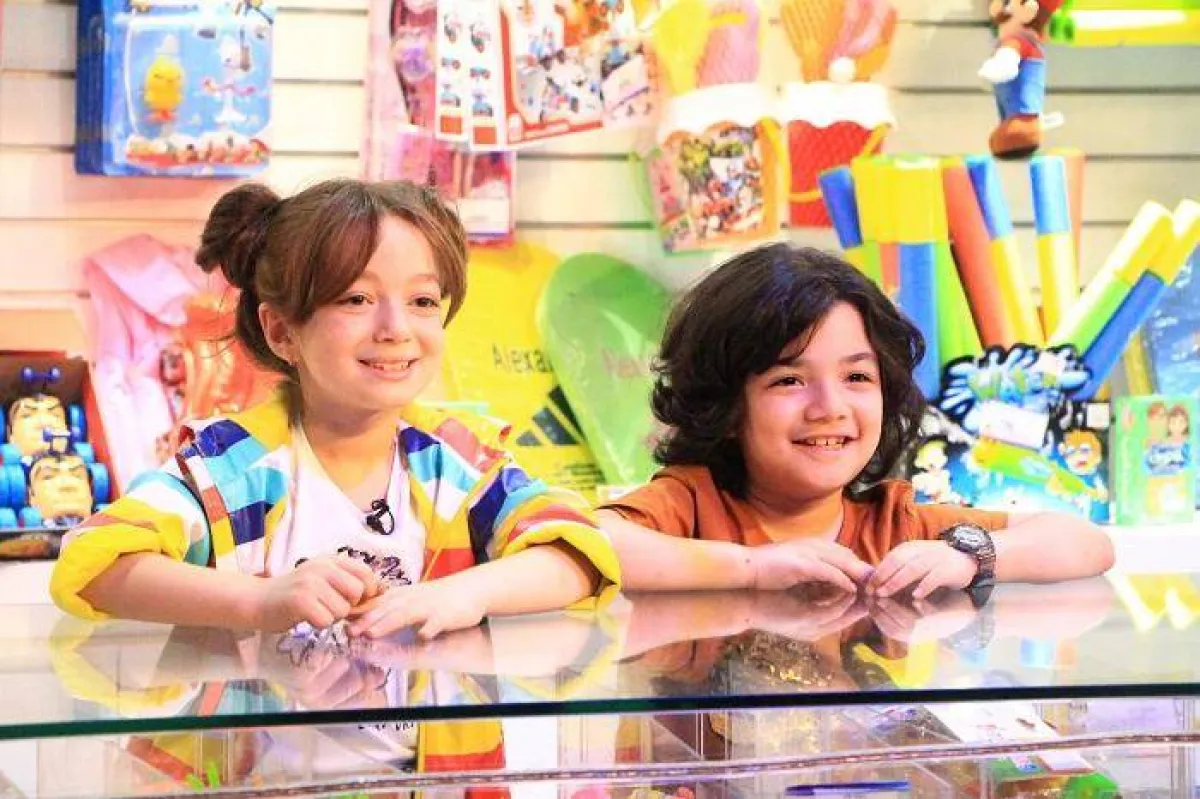 الطفلان مني أحمد زاهر وعبد الرحمن أحمد طه خلال برنامج "خلاويص" - الصورة من المسؤول الإعلامي للبرنامج