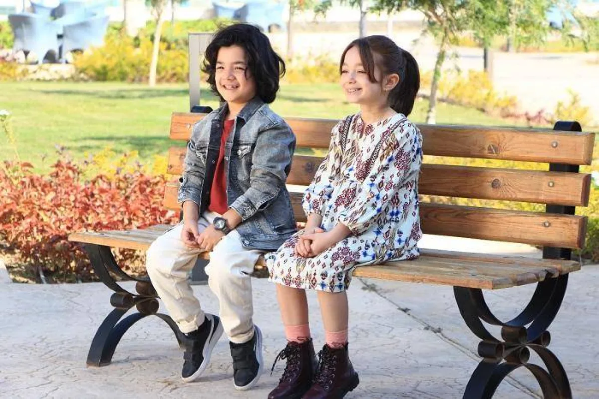 الطفلان مني أحمد زاهر، وعبد الرحمن أحمد طه خلال برنامج "خلاويص" - الصورة من المسؤول الإعلامي للبرنامج