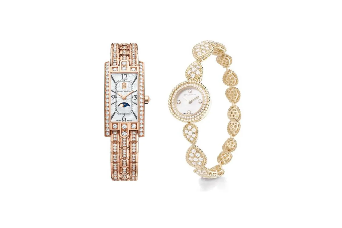 موديلات ساعات بميناء محاطة بالألماس