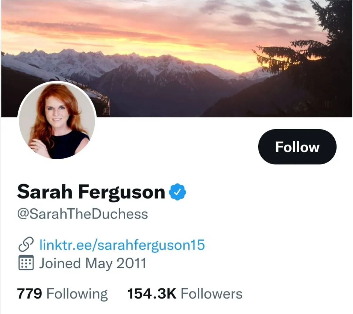 حساب سارة فيرغسون على تويتر