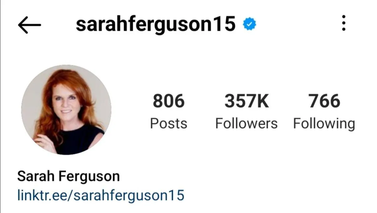 حساب سارة فيرغسون على إنستغرام