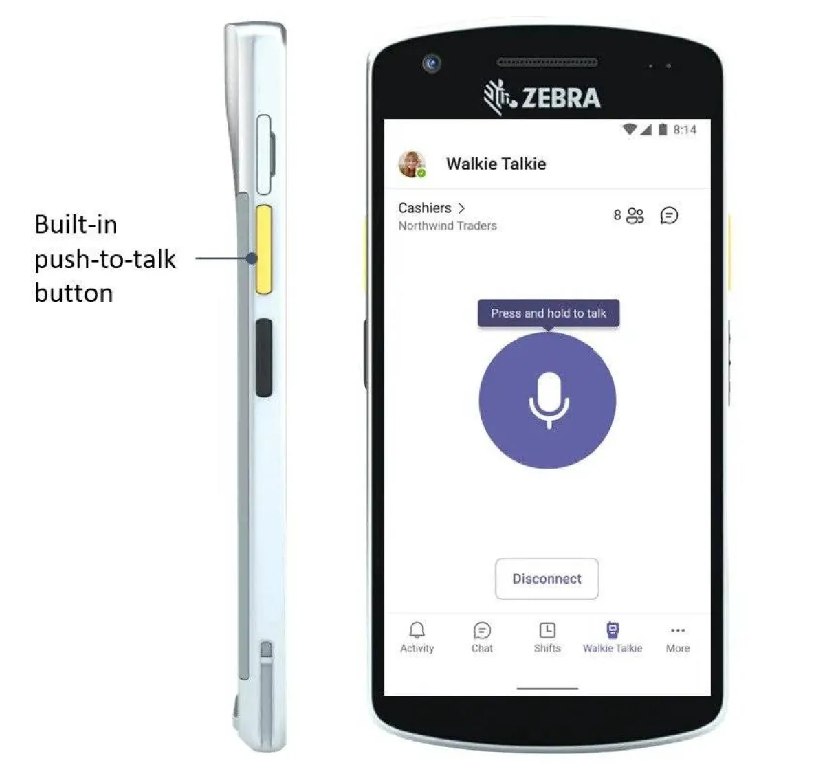 خاصية Walkie-talkie على هاتف زيبرا
