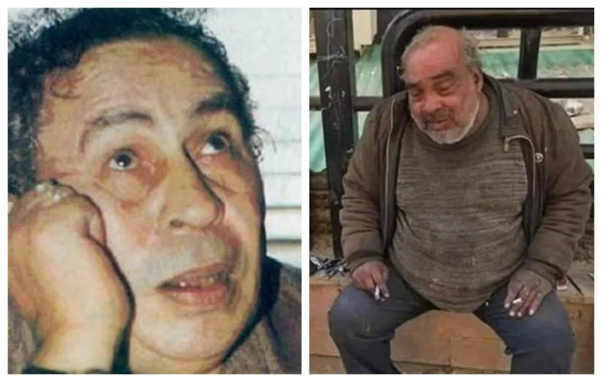 الفنان أحمد شوقي عبد الحكيم ووالده الفنان شوقي عبد الحكيم - الصورة من صفحة أطفال وكبار بلا مأوى على فيسبوك